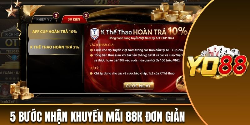 5 bước nhận khuyến mãi 88k đơn giản