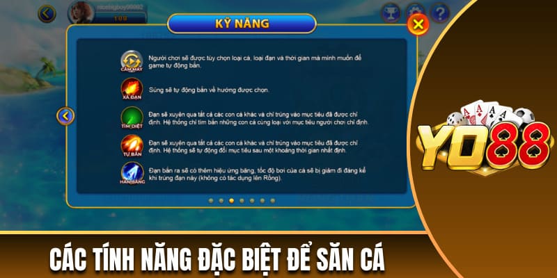 Các tính năng đặc biệt để săn cá trong trò chơi