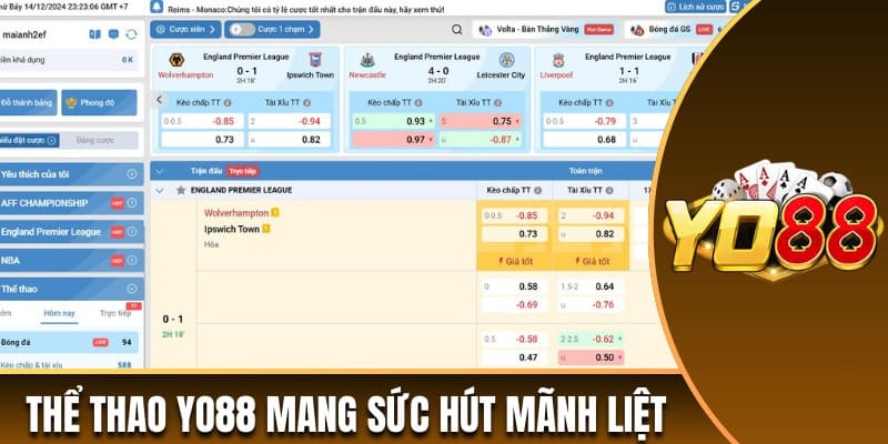 Thể thao Yo88 mang theo sức hút mãnh liệt